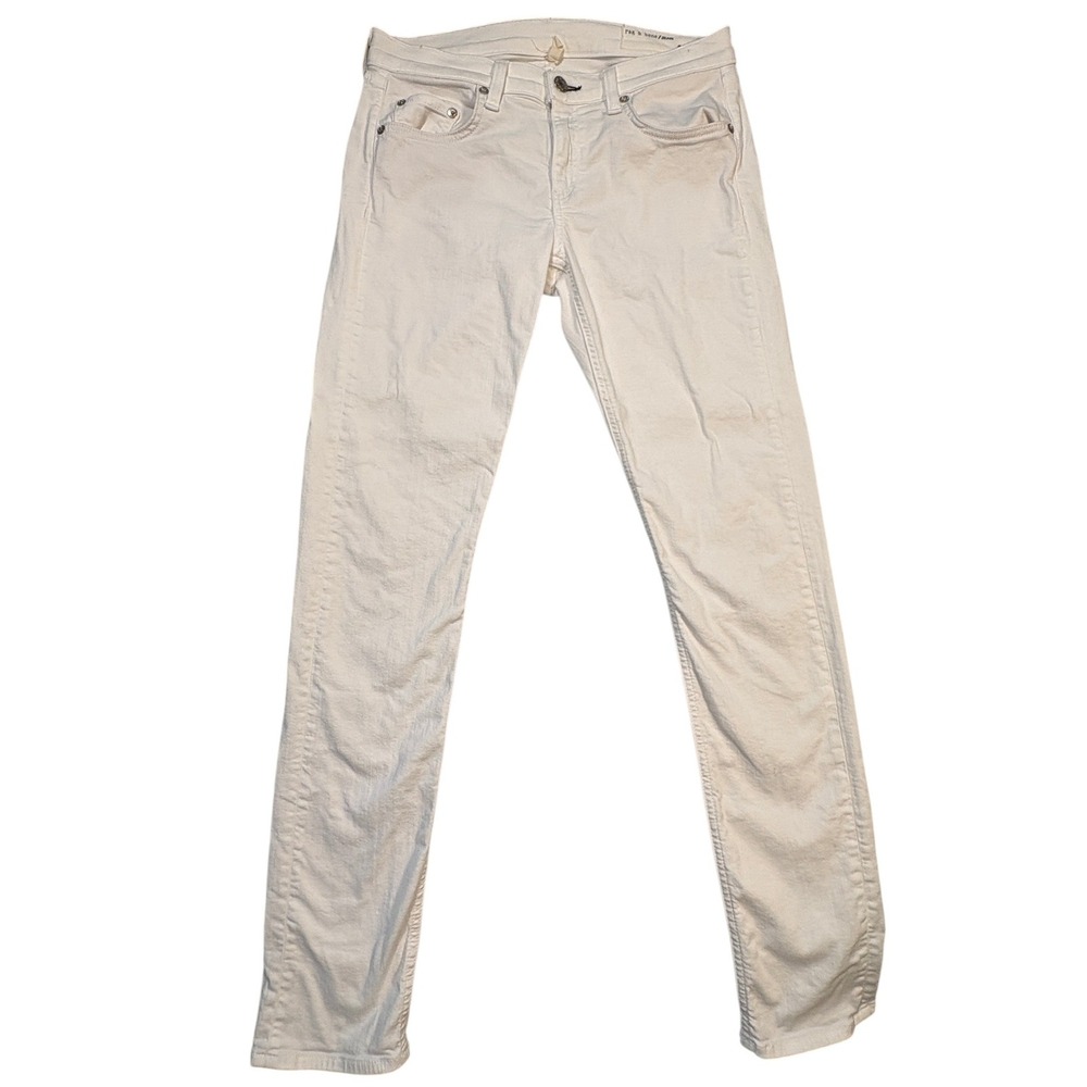 Rag & Bone Jean The Dre Slim Boyfriend White Denim Jeans Size 27
